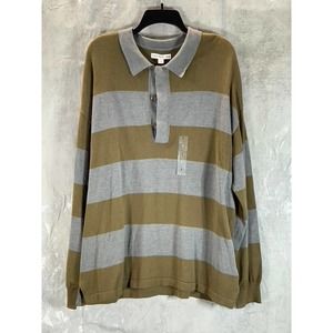 And Now This Men's Olive Knit Striped Pullover Long-Sleeve Sweater SZ L